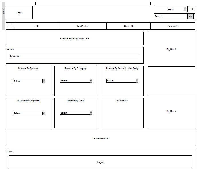 Wireframe of search